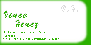 vince hencz business card
